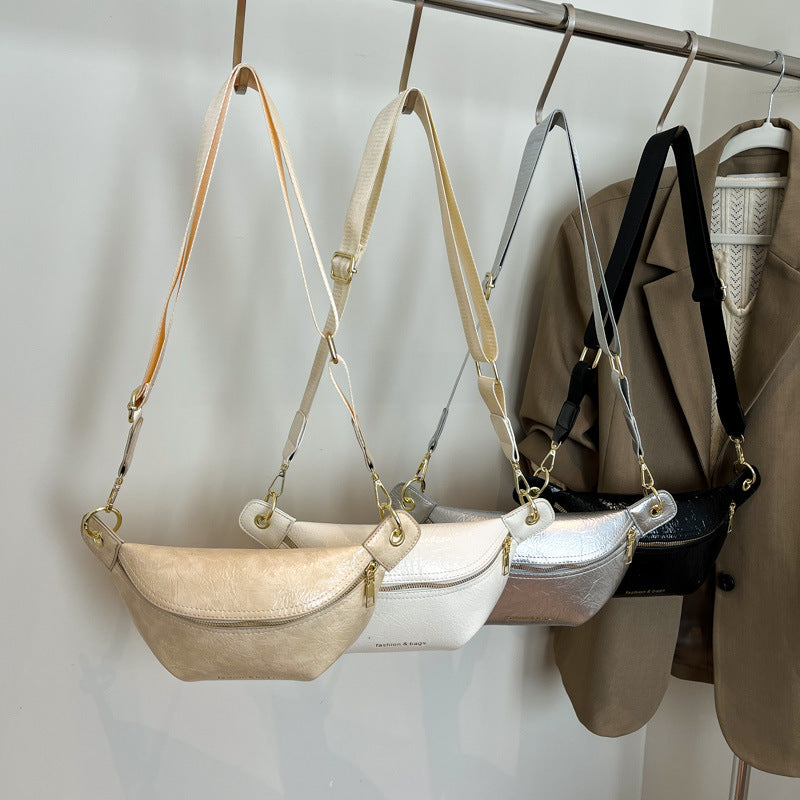 Shoulder Bag With A Wide Strap For Crossbody Wear