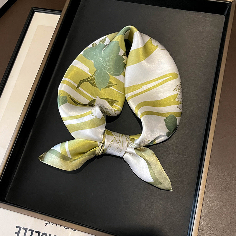 Beige Silk Square Scarf