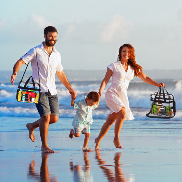 Clear Tote Bag -4-Pocket 0.4 Mm PVC Crossbody,Handbag, Adjustable Strap,  Holds 11 Lbs, Waterproof & Cold-Crack Resistant, Perfect For Concerts, Sports, School, Work