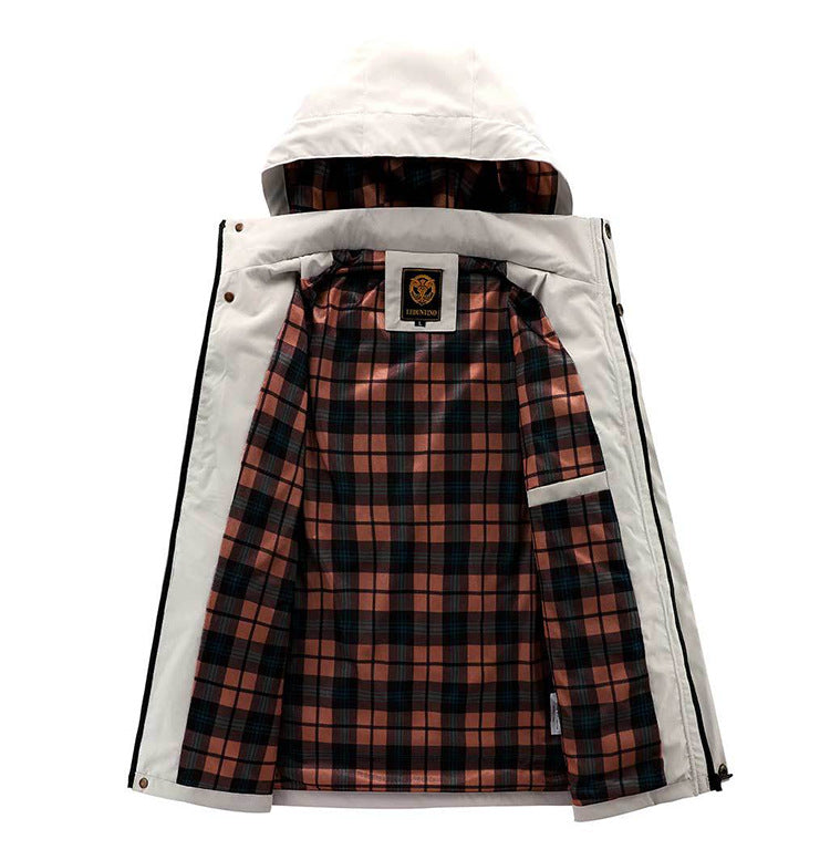 Hooded Jacket  Windproof Coat  With Multiple Pockets