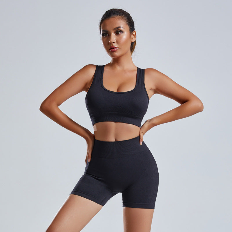 2pcs Yoga Set Vest And Shorts