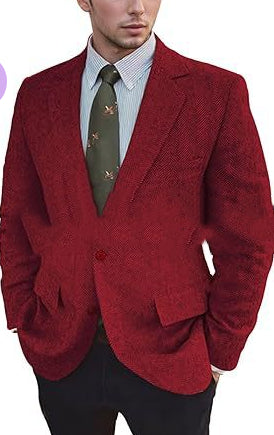 Business Herringbone Suit Jacket