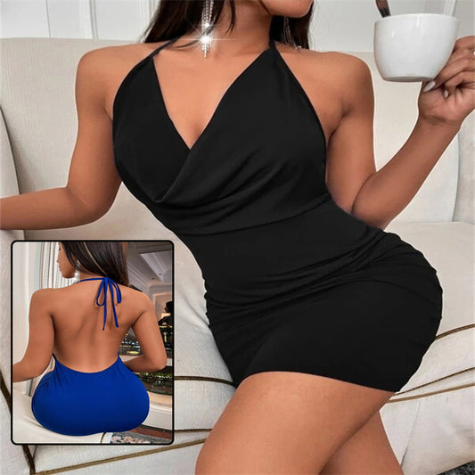 V-neck Dress  Sling Backless Halter Dresses