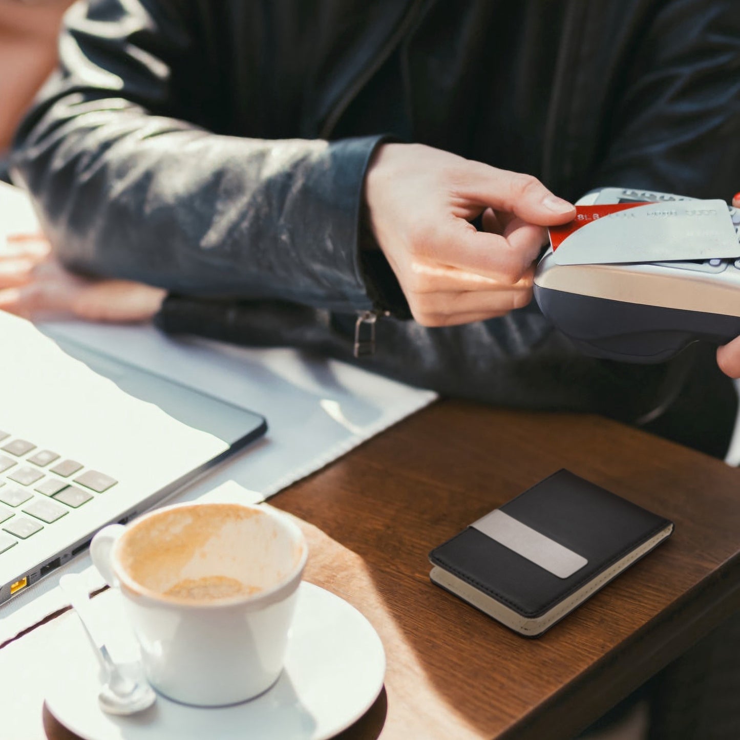 1Pc  PU Leather Wallet For Women Blocking Slim Credit Card Holder With Money Clip