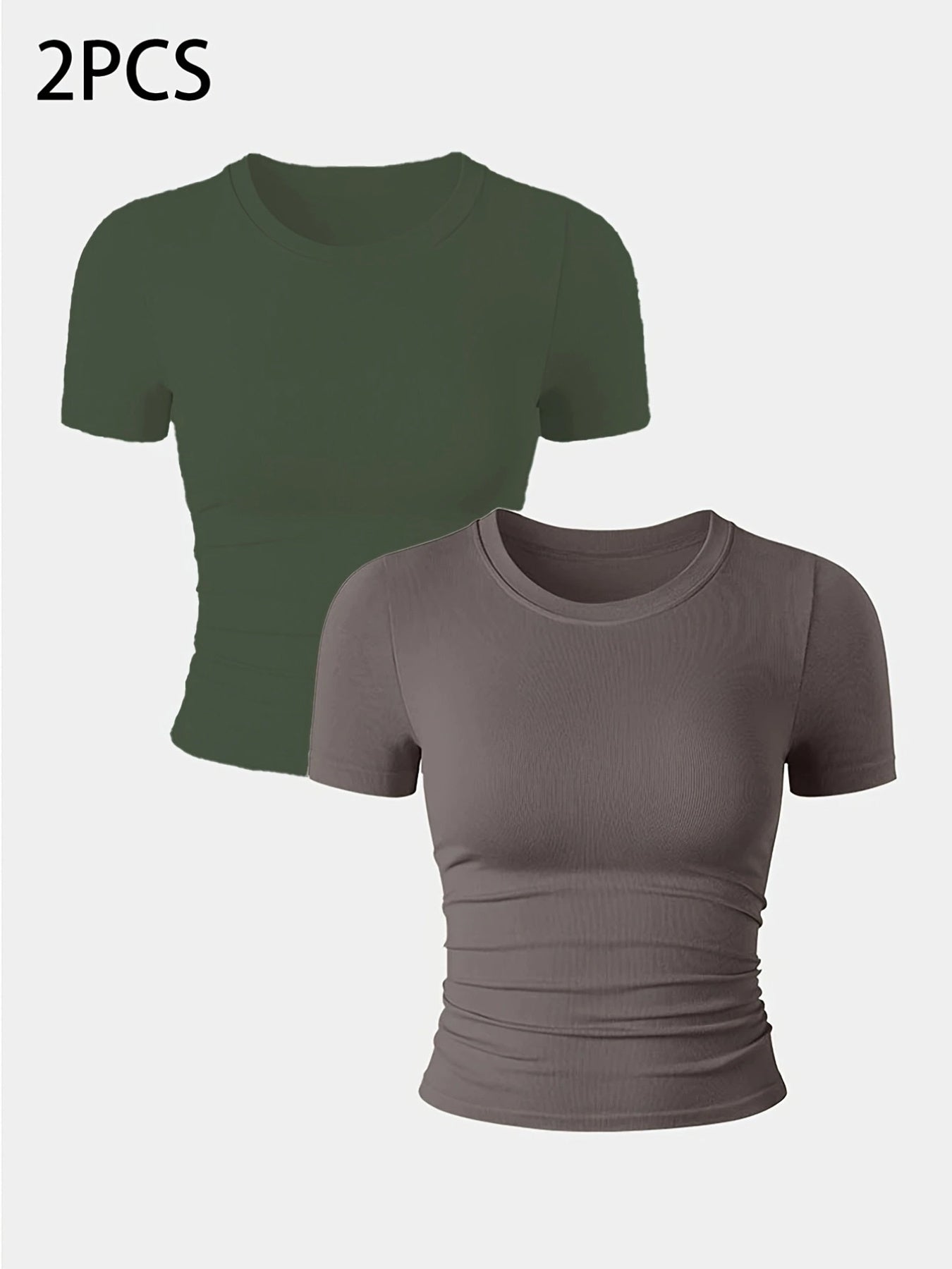 2 Packs Women's Seamless Workout Tops - Breathable Short Sleeve Athletic Shirts, Moisture Wicking Quick Dry Tees With Soft Stretch Fabric