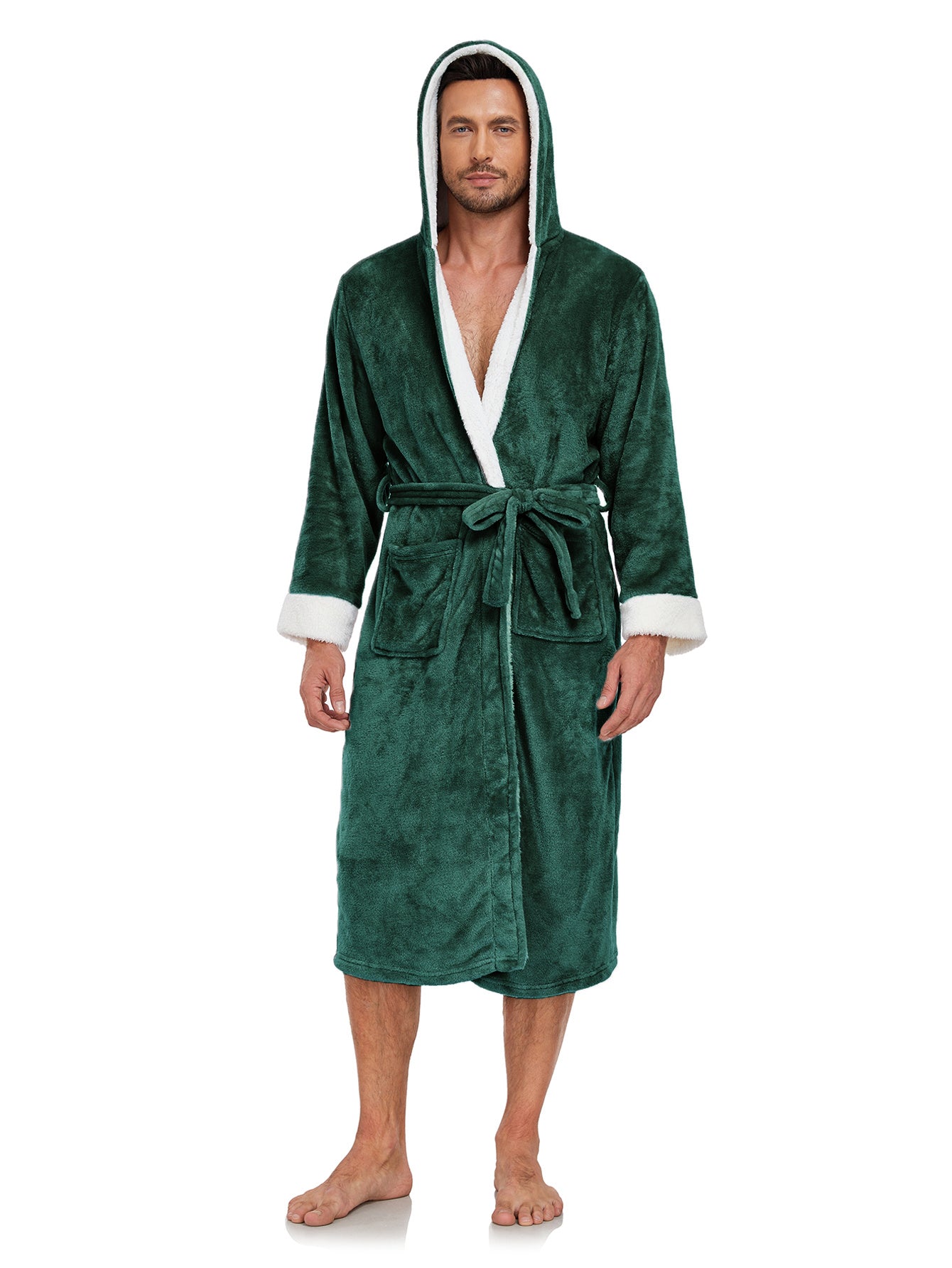 RONGTAI Long Fleece Bathrobe