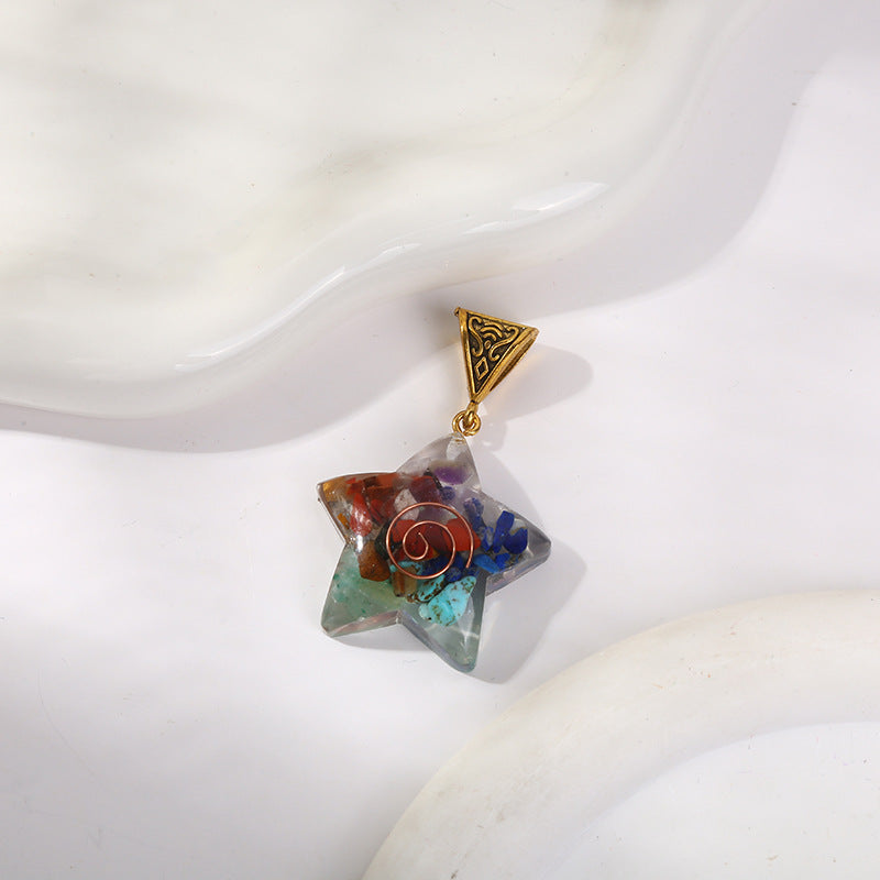 Reiki Healing Energy Crystal Pendant Natural Stone For Yoga Meditation Spiritual 7 Chakra Jewelry Necklace Amulet