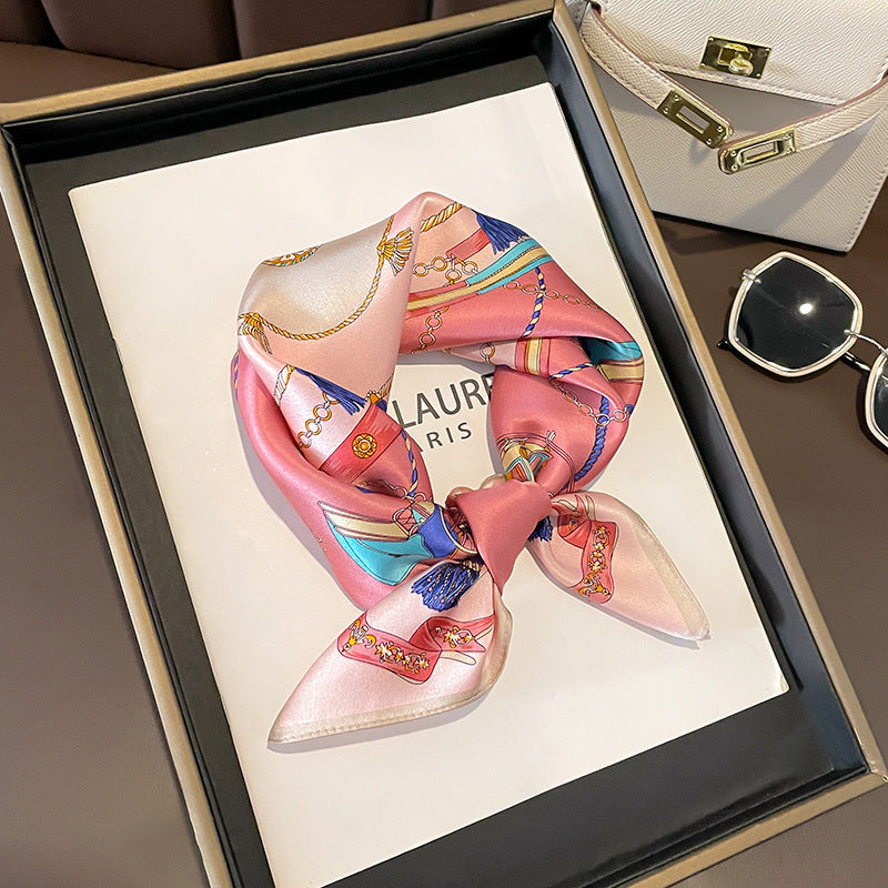 Beige Silk Square Scarf