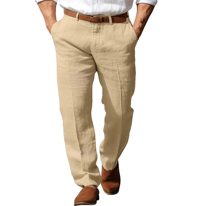 Linen Straight Breathable  Trousers
