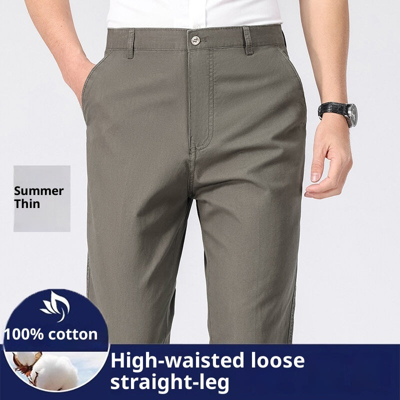 Men's Casual Straight-leg Cotton Trousers