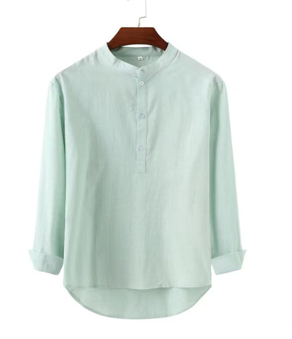 Solid Color Long-sleeved Shirt