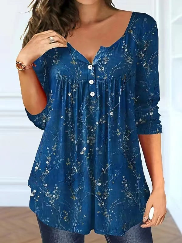 Elegant Loose Button Top
