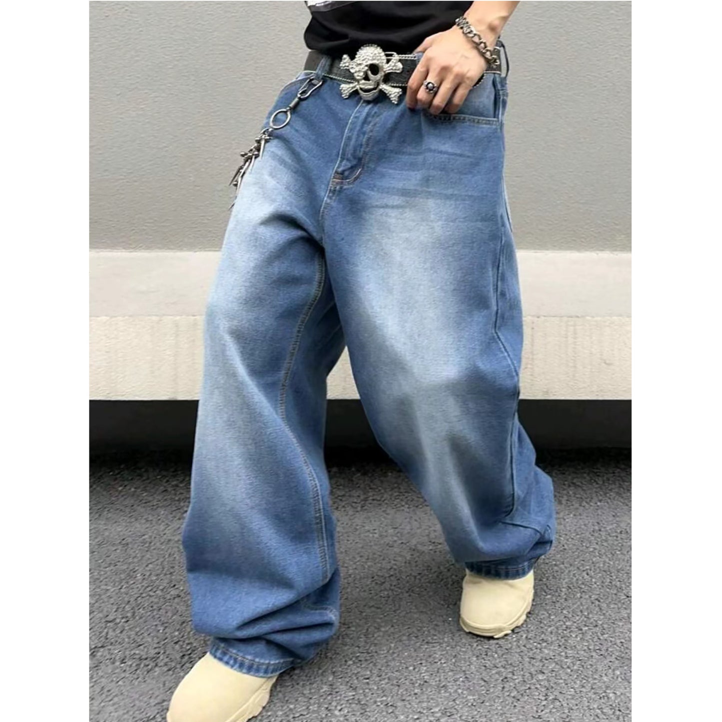 Men's Jeans Straight Loose Wash