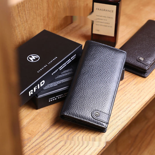 Leather Top-layer Men's Clutch Bag