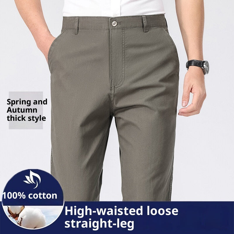 Men's Casual Straight-leg Cotton Trousers