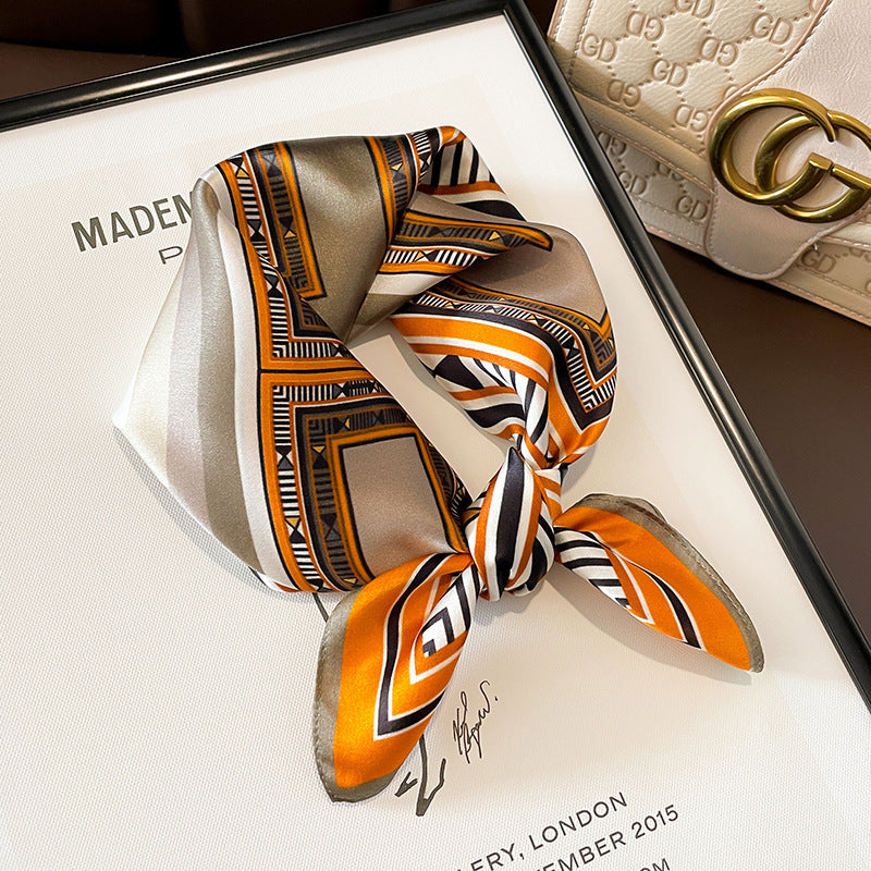 Beige Silk Square Scarf