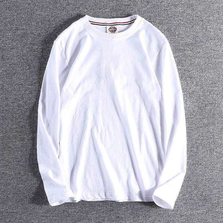 Solid-color Washed Pullover Base Shirt