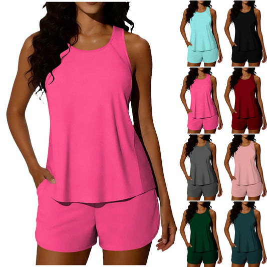 Slimming Shorts Set Summer Solid Color
