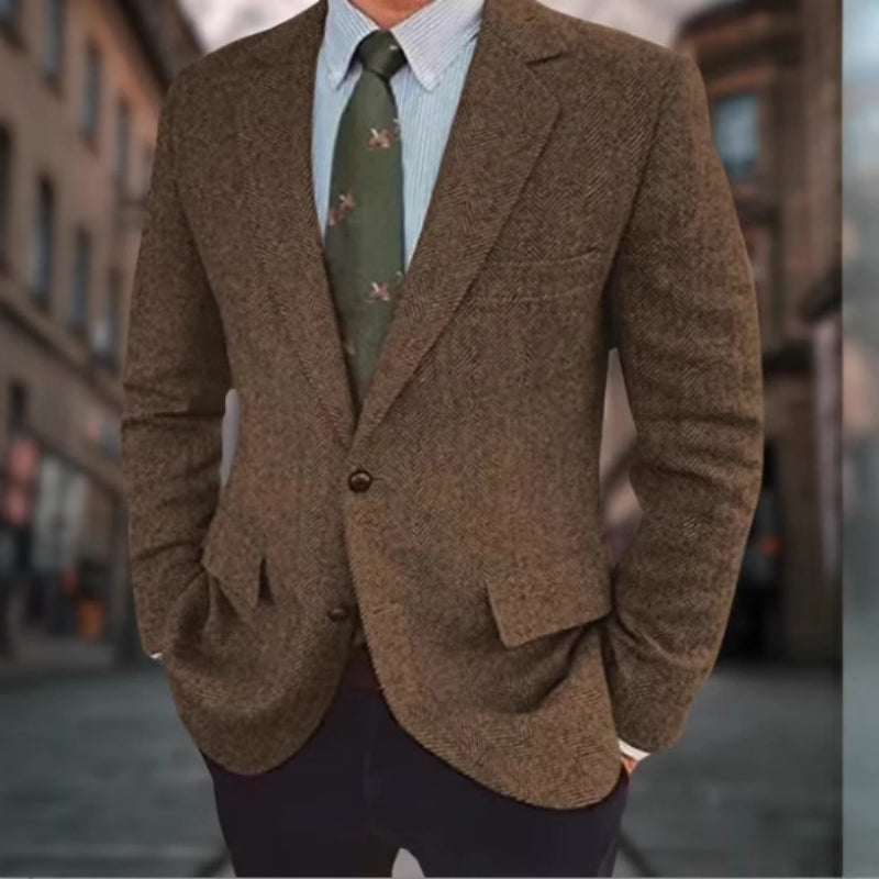 Business Herringbone Suit Jacket