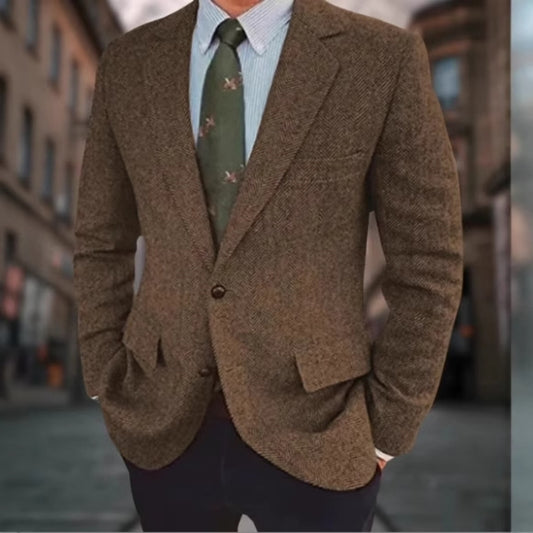 Business Herringbone Suit Jacket