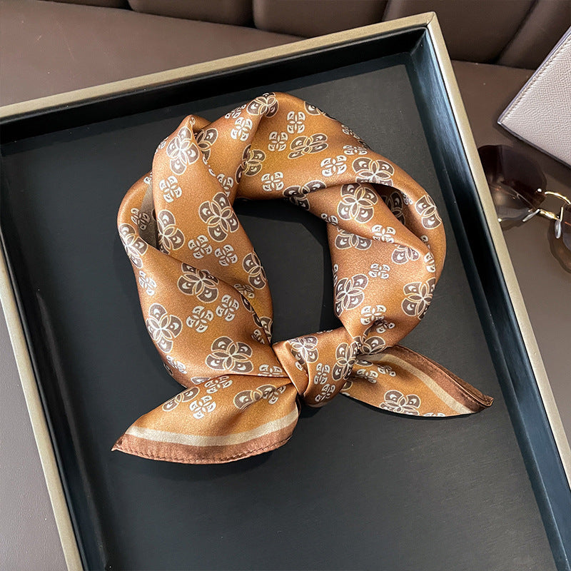 Beige Silk Square Scarf