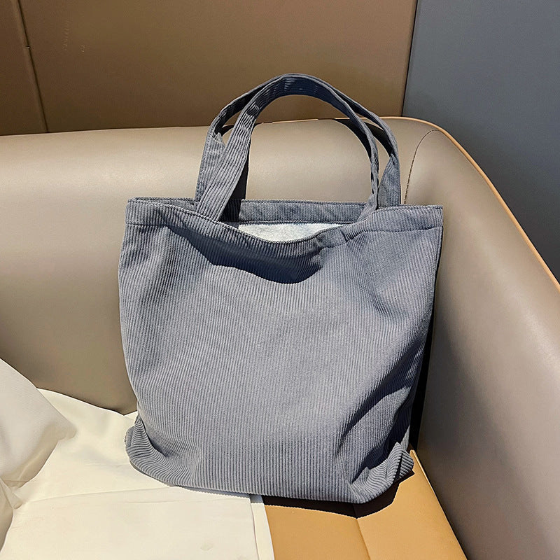 Large-Capacity Corduroy Tote Bag