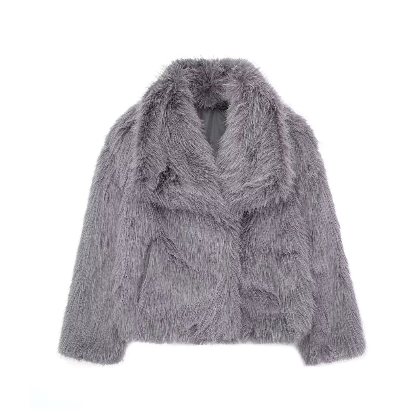 Plush Coat  Fluffy Lapel Jacket