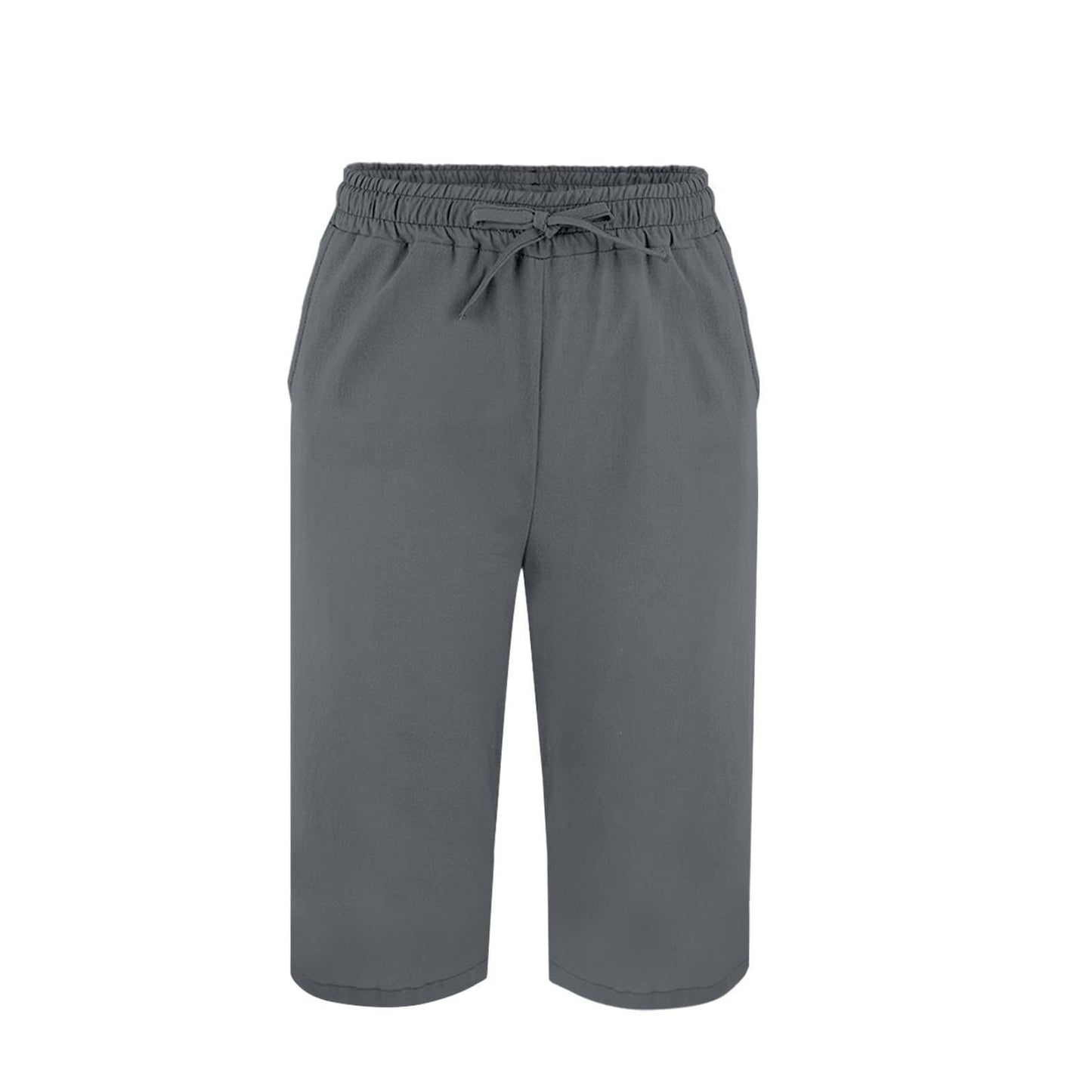 Split Mid-length Pants Casual Elastic Waist