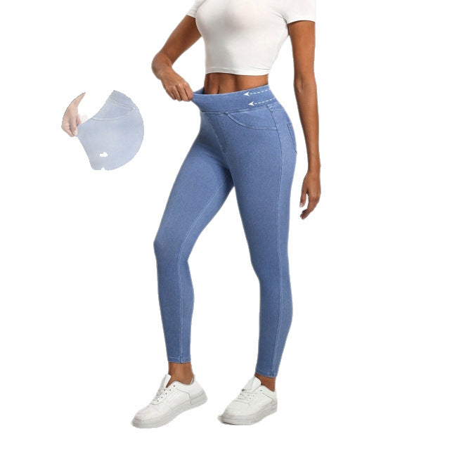 High Waist Slimming Hip Raise Double Pocket  Pants