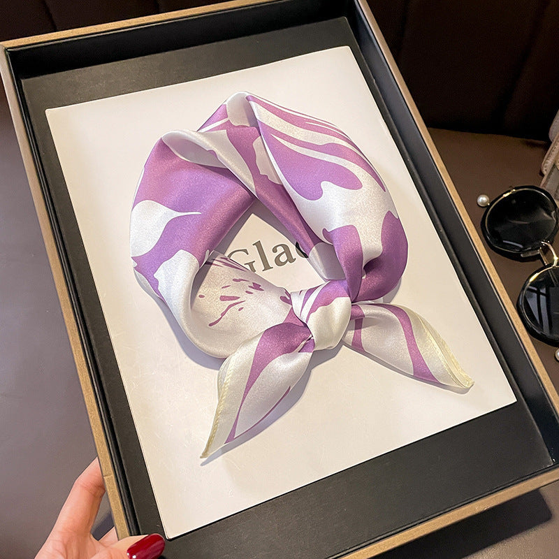 Beige Silk Square Scarf