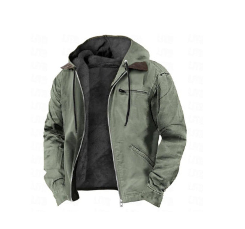 Multi-Color Digital Printing Hooded  Brown Lining Cotton-padded Jacket