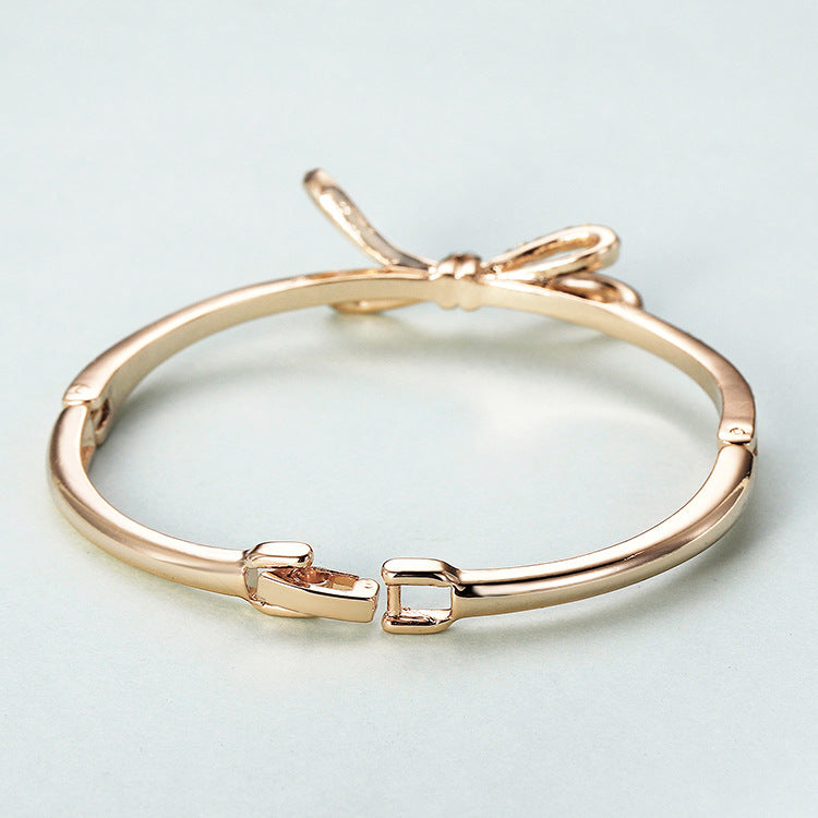 Diamonds, Bows, Rose Gold Alloy Bracelets
