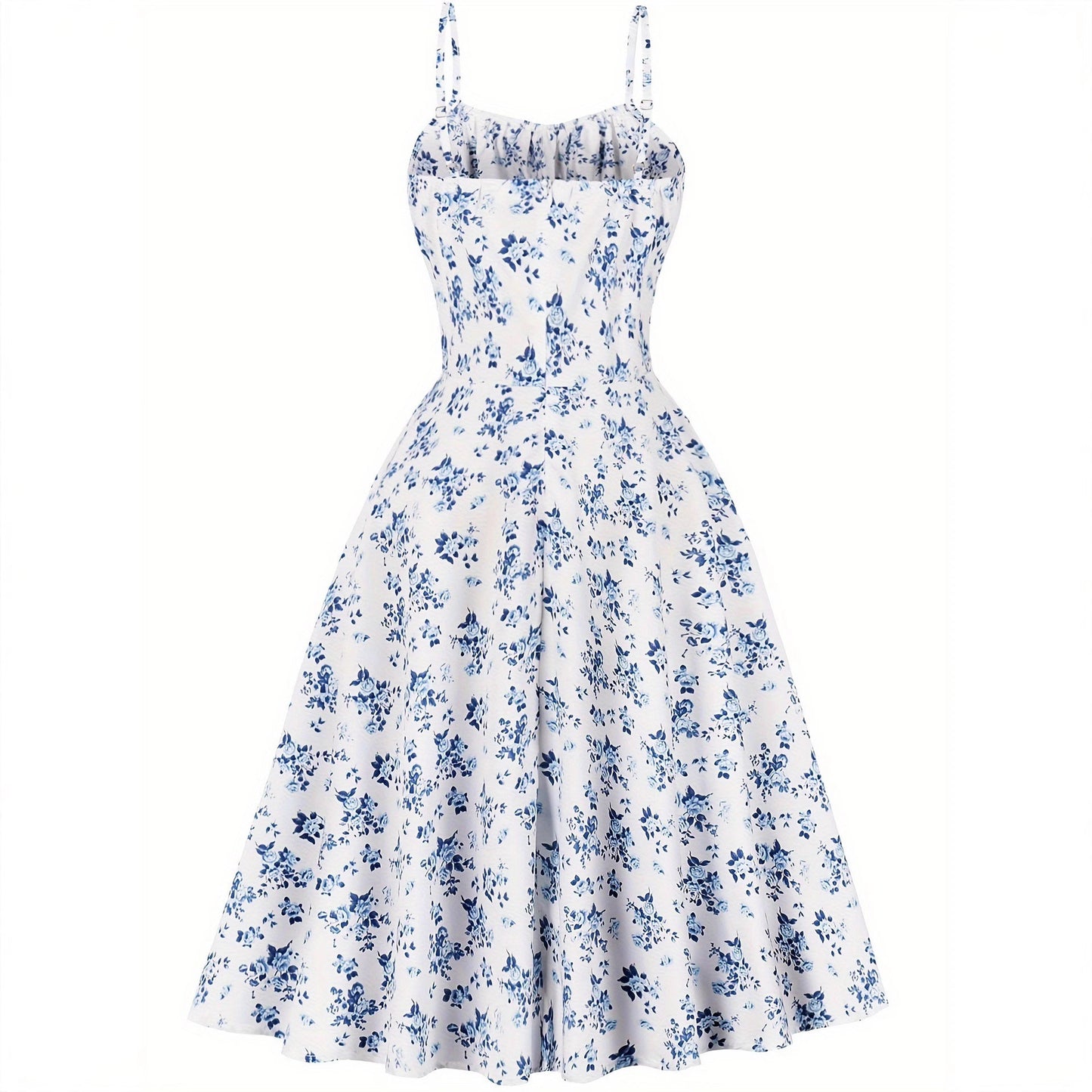 Floral Print Slip-Neckline Dress