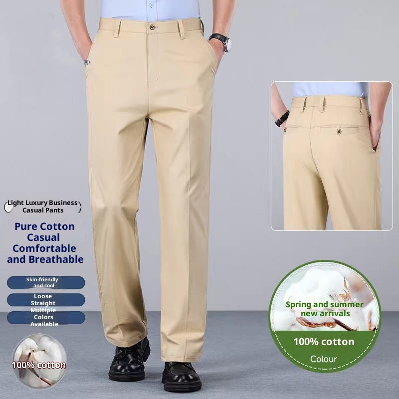 Men's Casual Straight-leg Cotton Trousers