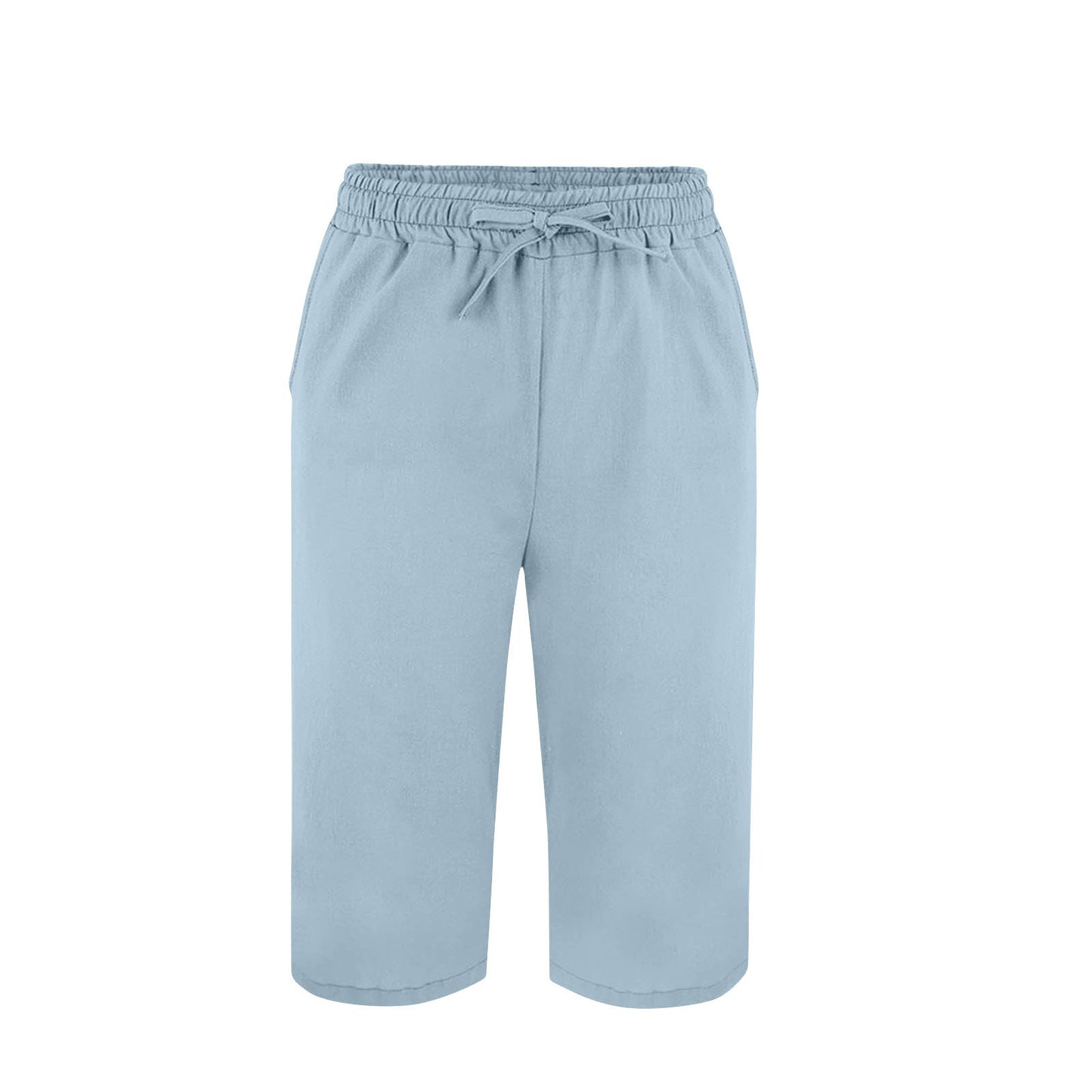 Split Mid-length Pants Casual Elastic Waist