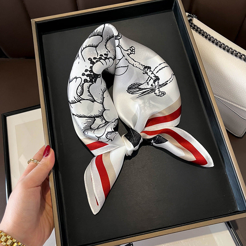 Beige Silk Square Scarf