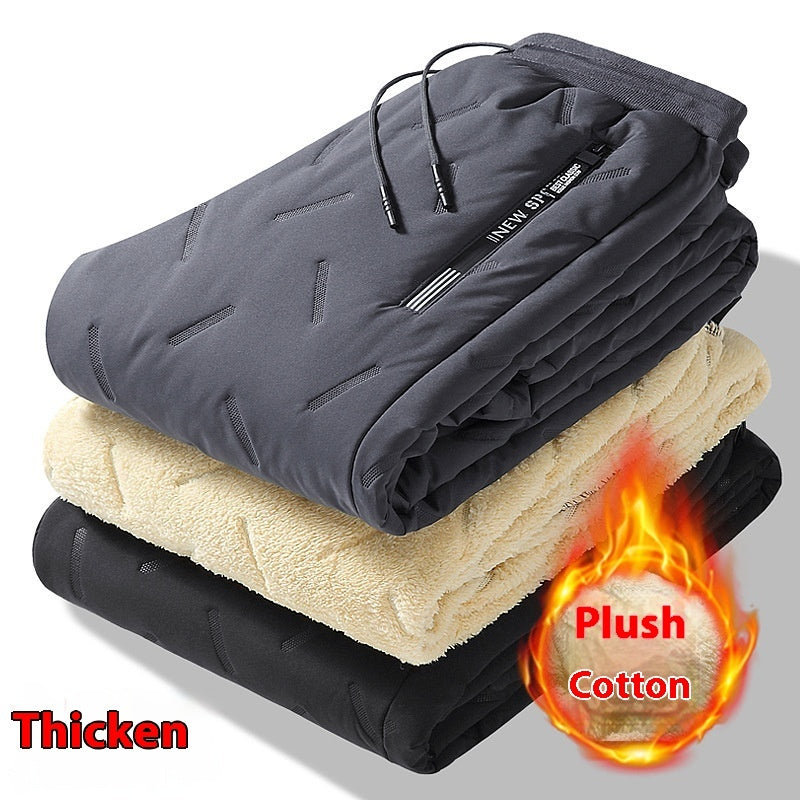 Plush Thick Fleece Sweatpant Lambswool Thermal Trousers Casual Pants Waterproof Windproof
