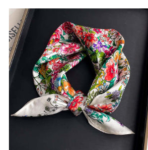 Beige Silk Square Scarf