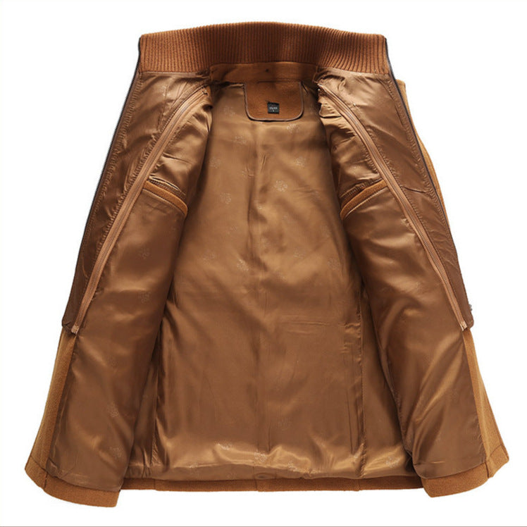 Woolen Double Collar Standard Vertical Zipper