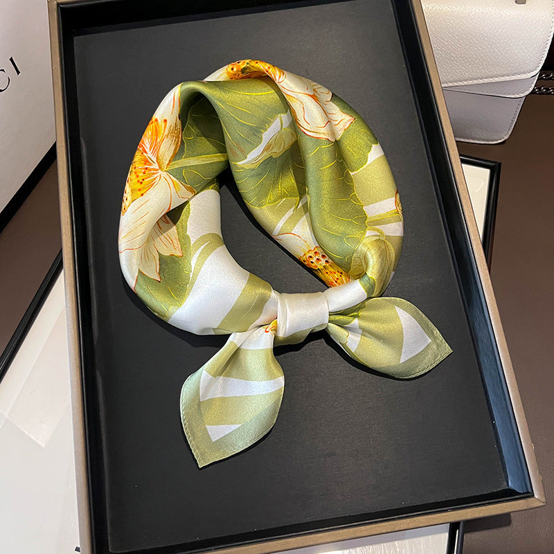 Beige Silk Square Scarf