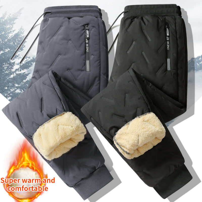 Plush Thick Fleece Sweatpant Lambswool Thermal Trousers Casual Pants Waterproof Windproof