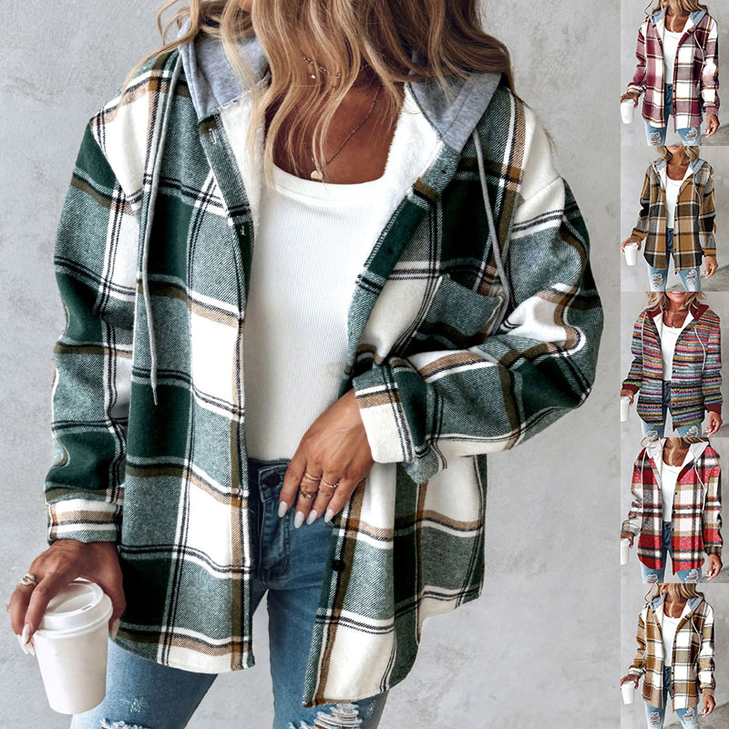 Plaid Hooded Jacket