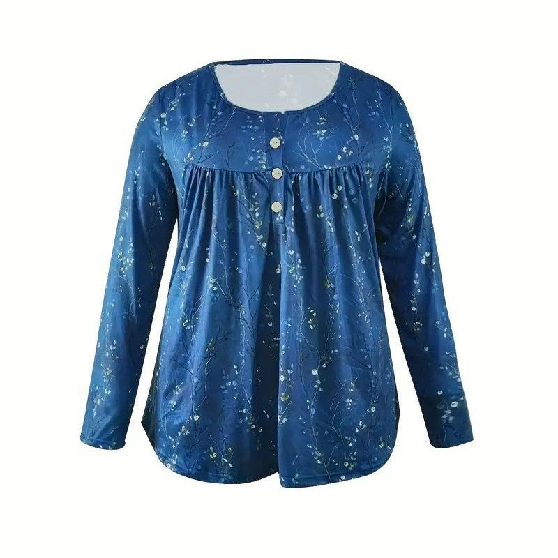 Elegant Loose Button Top