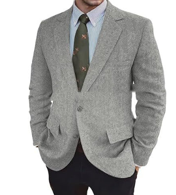 Business Herringbone Suit Jacket
