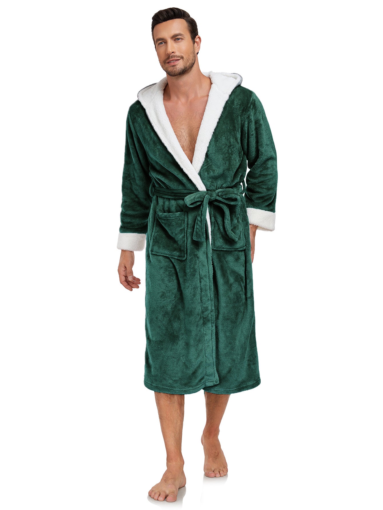 RONGTAI Long Fleece Bathrobe