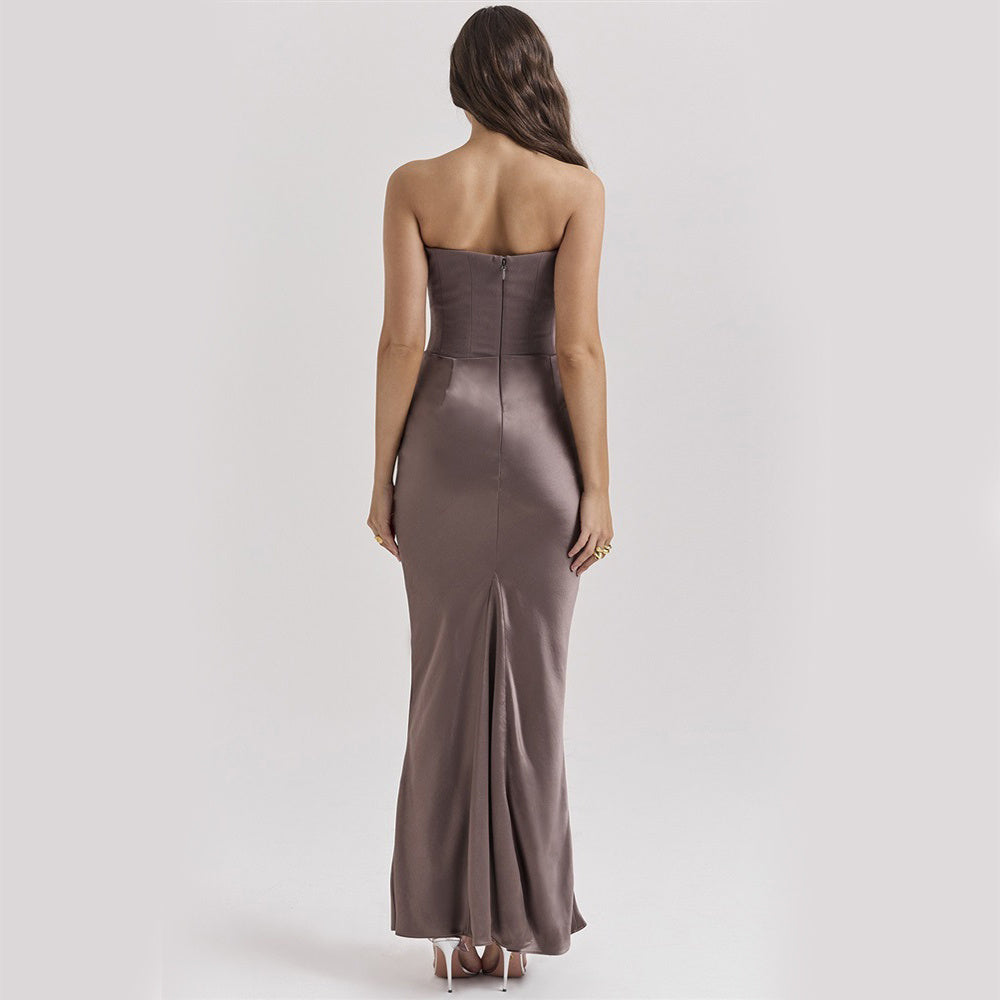 Slim Tube Top Bandeau Backless Dress