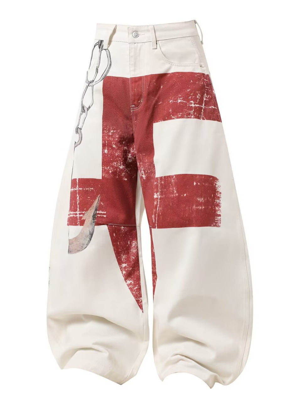 Graffiti Print Wide-leg Pants