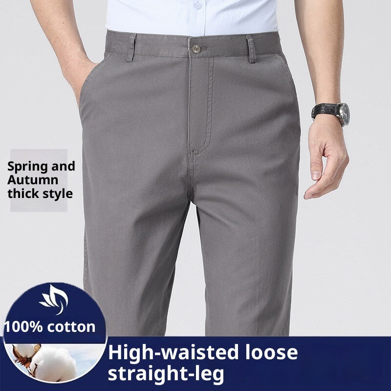 Men's Casual Straight-leg Cotton Trousers