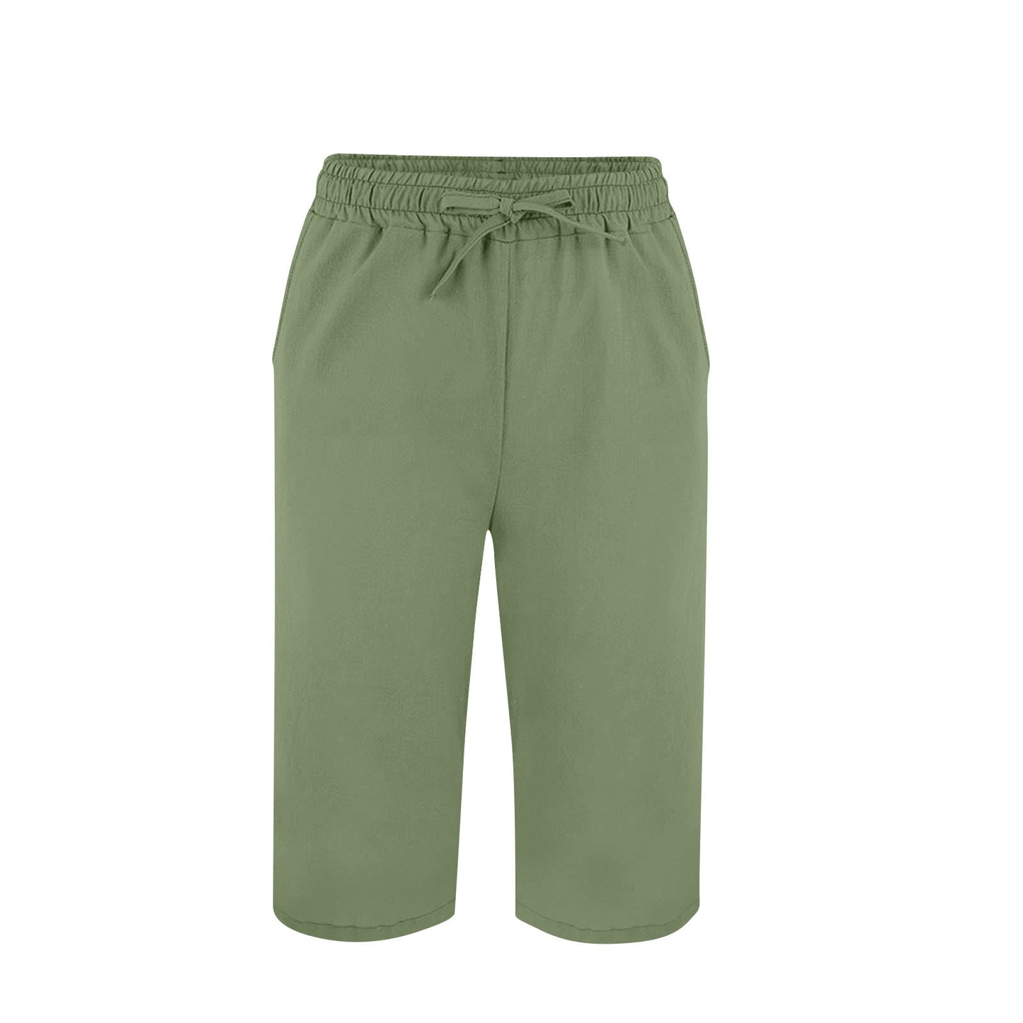 Split Mid-length Pants Casual Elastic Waist