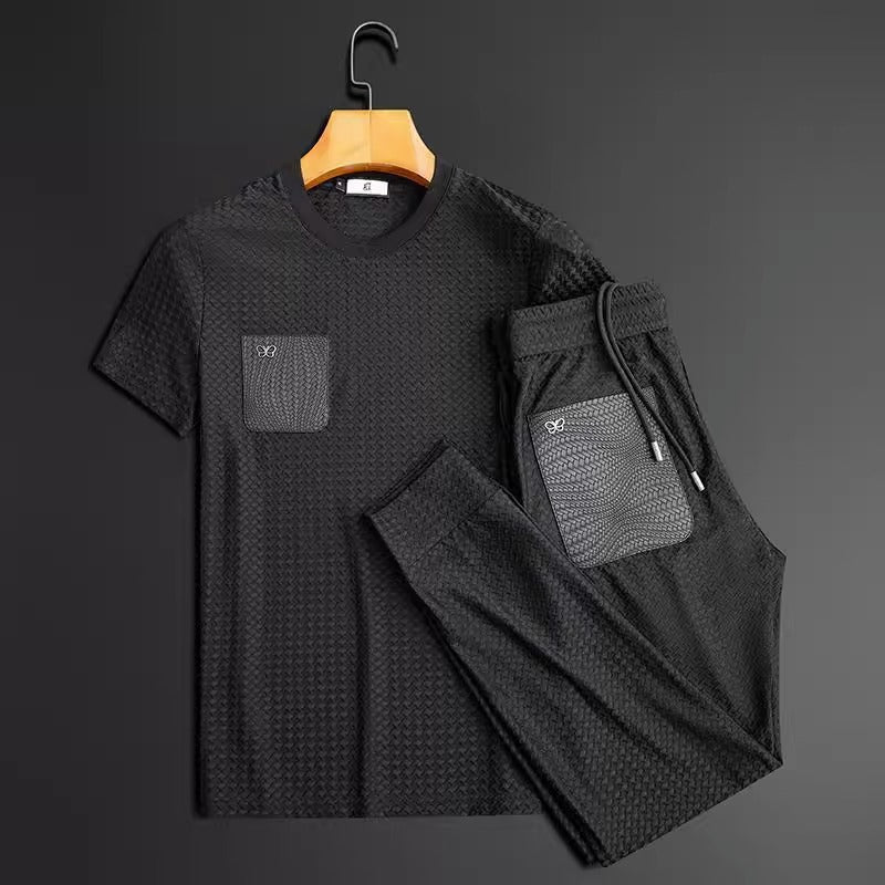 Anti-Wrinkle Houndstooth Jacquard Slim-fit